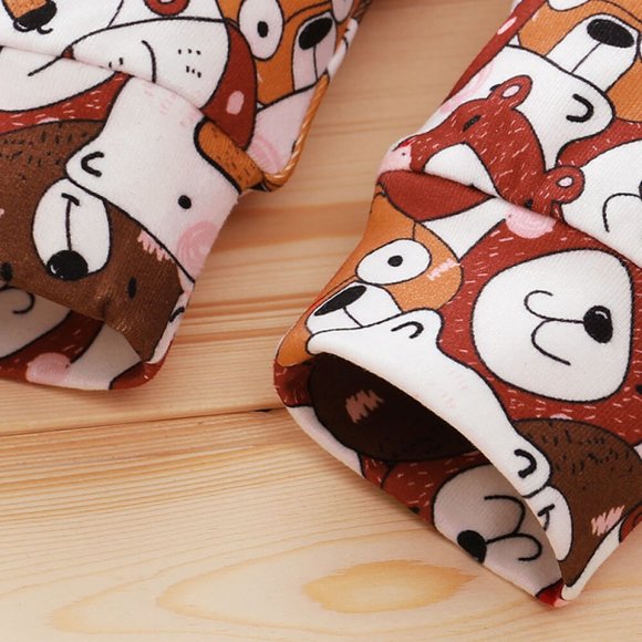 BABY BEAR GRAPHIC HOODIE AND PRINTED JOGGERS SET - Picture 3 of 7